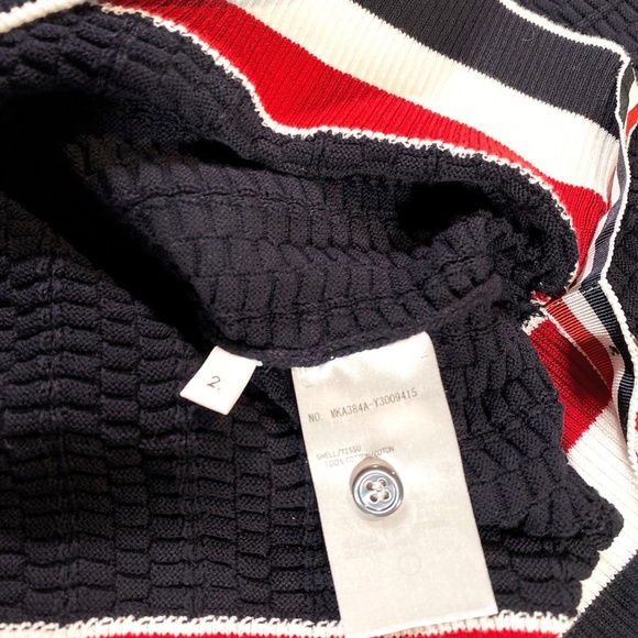 THOM BROWNE NAVY TEXTURED COTTON STRIPE RIB CREW NECK PULLOVER - Picture 10 of 16